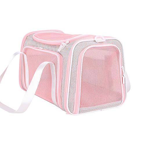 petisfam Soft Cute Travel Pet Carrier Bag for Medium Cats, Kitty and Puppy, Fantasy Pink, M - Fantasy Pink