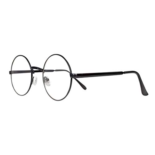 Halloween Costume Cosplay Sunglasses Round Circle Frame Clear Lens Specs Wizard Glasses