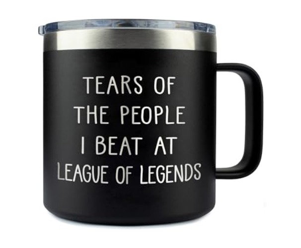 Tears Of The People I Beat At League Of Legends Sippy Cup - Funny Tumbler 14 Oz Coffee Mug- Tumbler Gifts For Player - Unique Anniversary Tumbler - Gifts For Friend- Coworker- Gamer