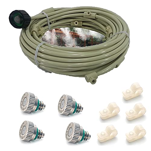 Patio Misting Kit - Pre- Assembled Misting System - Simply unpack and Attach - Cools temperatures by up to 30 Degrees - for Patio, Pool and Play Areas (36 Feet - 8 Nozzles)