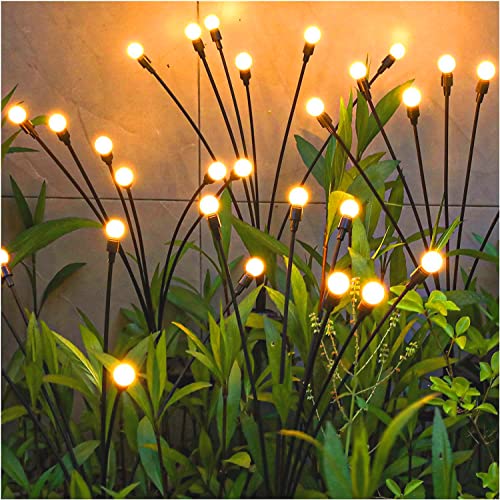 TONULAX Solar Garden Lights - New Upgraded Solar Swaying Light, Sway by Wind, Solar Outdoor Lights, Yard Patio Pathway Decoration, High Flexibility Iron Wire & Heavy Bulb Base, Warm White(2 Pack) - 2 Pack