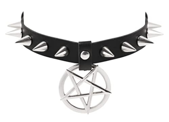 Sacina Gothic Punk Spiked Choker Necklace, PU Leather Choker, Halloween Chirstmas New Year Jewelry Gift for Women, Men - 2