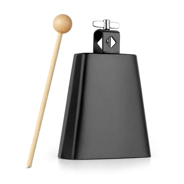 Vangoa 5 inch Metal Steel Cow Bell Noise Maker with Stick for Drumset Kit Percussion