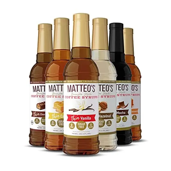 
                            Matteo's Sugar Free Coffee Flavoring Syrup, Variety Pack, Delicious Coffee Syrup, 0 Calories, 0 Sugar coffee syrups (750ML)
                        