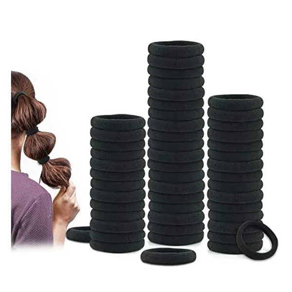 
                            Dreamlover Hair Ties, 50 Pack Black Hair Ties for Women and Men, Hair Bands, Ponytail Holders
                        