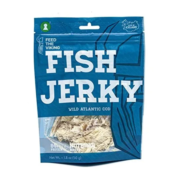 
                            Fish Jerky | Wild Atlantic Cod | Nothing Added | Six-Pack (6 x 1.8oz) | Made and Shipped from Iceland
                        