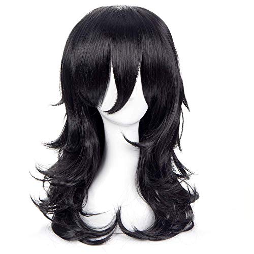 XiongXiongLe Cosplay Wig Men Women Costume Wigs Anime My Hero Academia Aizawa Shouta Role Playing Synthetic Black Long Wave Hair Wigs for Party Halloween Christmas(Aizawa Shouta) - Aizawa Shouta