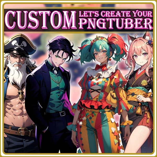 4 Expressions Custom PNGTuber , Special Commission PNG Tuber | Happy-Neutral-Mad-Sad | Let's Create Together , PNGTuber Girl - PNGTuber Boy