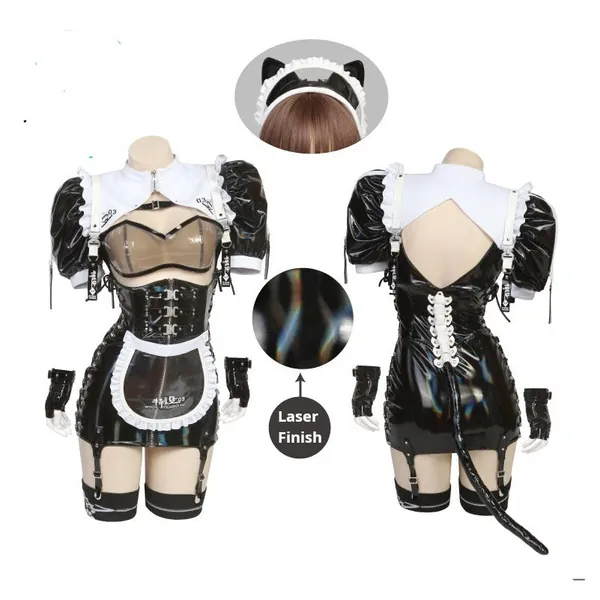 Soul Snatch | "Such a Bot" Cat Maid Costume - Rainboiw Shine + Black / M+ / E-F