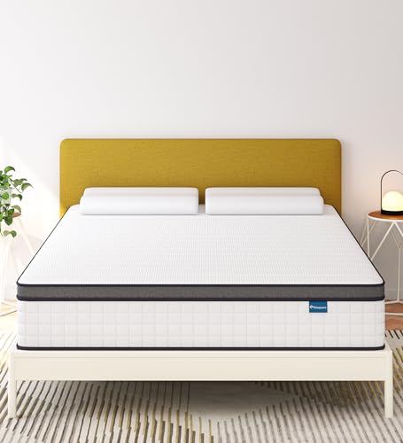 elitespace Full Size Mattress,10 Inch Full Mattress in a Box,Hybrid Memory Foam Full Size Mattresses,Medium Firm Soft and Comfort White Mattress,CertiPUR-US. - Full - 10 Inch