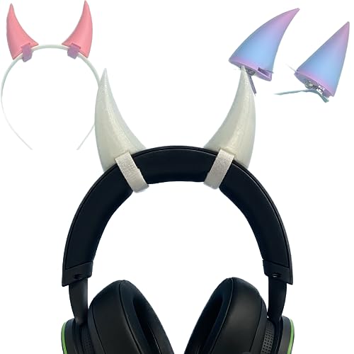2x demon horns for Headset/Cosplay - Made In USA -16 Colors Combos (Glow N Dark) - Glow N Dark