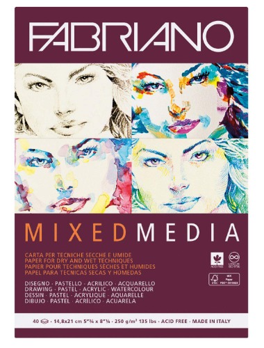 Fabriano Bloc Mixed Media A5 Hojas 40 250 Gr. 
