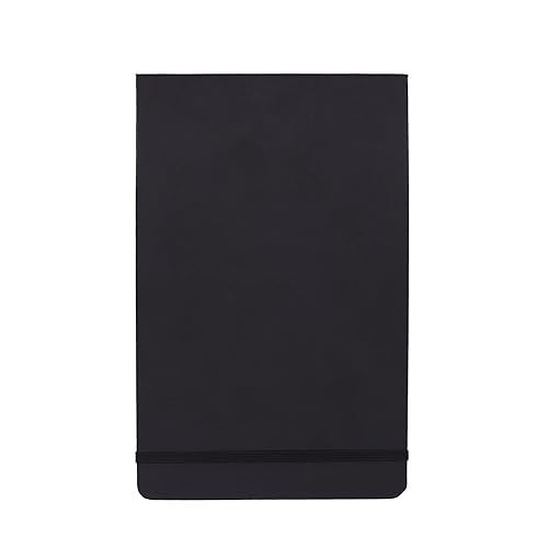 Amazon Basics Cuaderno de bocetos artísticos de tapa dura, tamaño L, 21 x 13 cm, Grande, 72 hojas, negro