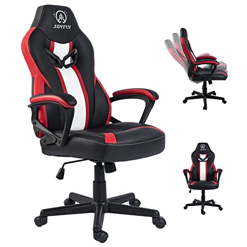 Gamer Chair Gaming Chair, JOYFLY Gaming Chairs for Adults, Ergonomic PC Chair with Lumbar Support(Black-Red) - Red