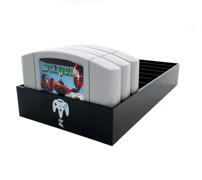 Collector Craft, Black, N64 Compatible Cartridge Holder, N64 Game Tray, Holds 10 Games, Organization, Retro Video Game Collection, Works with Nintendo 64 NTSC and PAL Cartridges - Nintendo 64 Black