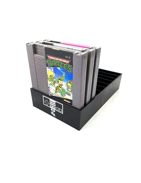 Collector Craft, Black, NES Compatible Cartridge Holder, NES Game Tray, Holds 10 Games, Clutter Reducing, Retro Video Game Collection, Works with Nintendo Entertainment System NTSC and PAL Cartridges - Nintendo NES Black