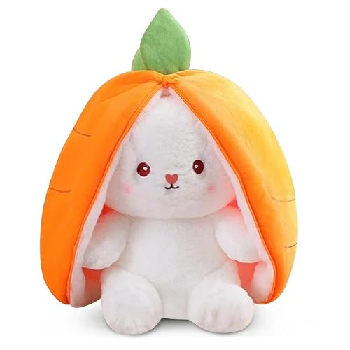 Hase Plüschtier Verstecken Gelb, Plush Hasen Karotten 24cm, Stofftier Plüsch Hasen Versteckspiel, Kuscheltier Osterhase Puppe Geschenk für Kinder - Gelb