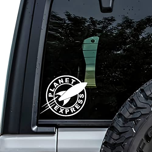 Planet Express Futurama Vinyl Decal Sticker 4.5x4" (White) - White