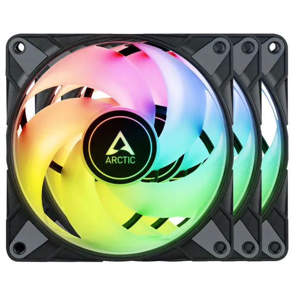 Buy Arctic P12 120mm Pressure-Optimised ARGB Fan 3 Pack [ACFAN00232A] | PC Case Gear Australia