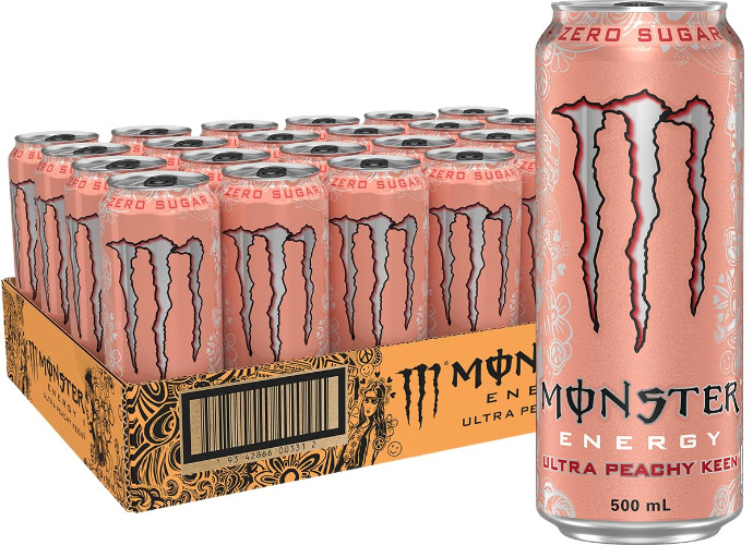 Monster Energy Drink Ultra Peachy Keen Energy Drink Cans 24 x 500mL