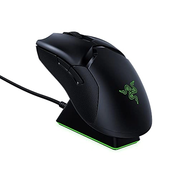 Razer Viper Ultimate with Charging Dock - Ambidextrous Esports Gaming Mouse Powered by HyperSpeed Wireless Technology (Focus+ 20K Optical Sensor, 74g Lightweight, RGB Chroma) Black