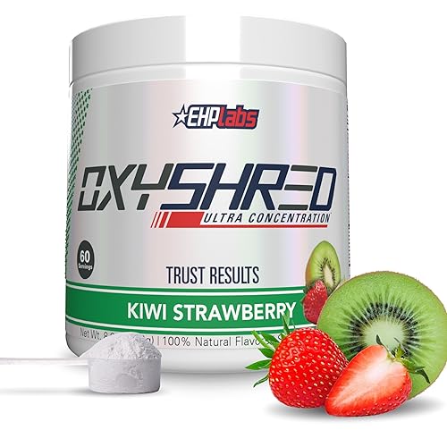 EHP Labs OxyShred Pre Workout Powder - Preworkout Powder with L Glutamine & Acetyl L Carnitine, Energy Boost Drink - Kiwi Strawberry, 60 Servings - Kiwi Strawberry