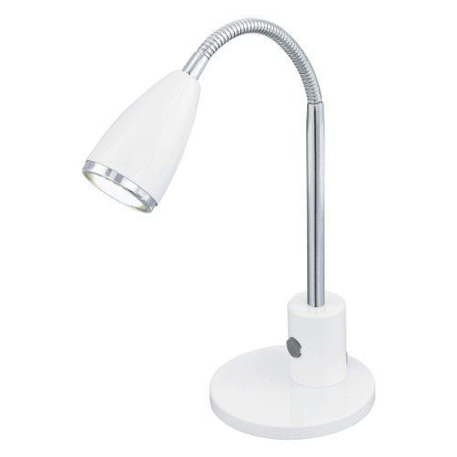 EGLO Table Lamp, Steel, 3 W, White, Chrome - White, Chrome
