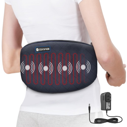 Comfier Heating Pad for Back Pain - Heat Belly Wrap Belt with Vibration Massage, Fast Heating Pads with Auto Shut Off, for Lumbar, Abdominal, Leg Cramps Arthritic Pain Relief