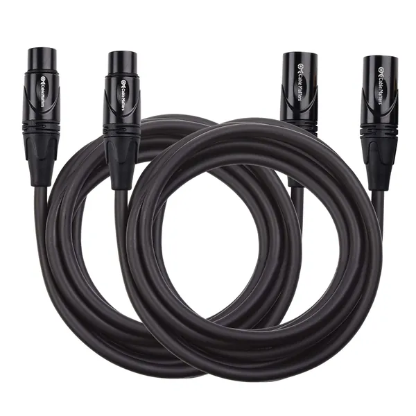 Cable Matters 2-Pack Premium XLR to XLR Microphone Cable 10 Feet, Oxygen-Free Copper (OFC) XLR Male to Female Cord/XLR Cables/Mic Cable