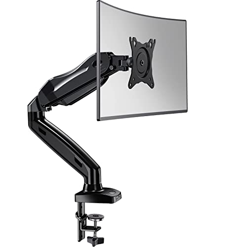 HUANUO Support Ecran PC, Bras pour Écran PC Rotatif à 360° pour Écrans Incurvés de 17 à 30 Pouces, Support de Moniteur à Ressort à Gaz, VESA 75x75/100x100mm - Support moniteur