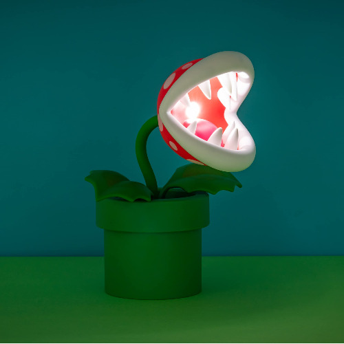 Paladone Piranha Plant Posable Lamp BDP | LED Light with Flexible Head for Nintendo Fans | Officially Licensed Super Mario | 33cm Tall USB Powered, Red and Green