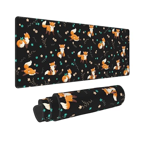 Animal Gaming Mouse Pad Large Desk Mat Extended Keyboard Pads Waterproof for Office Work Learning - Fox