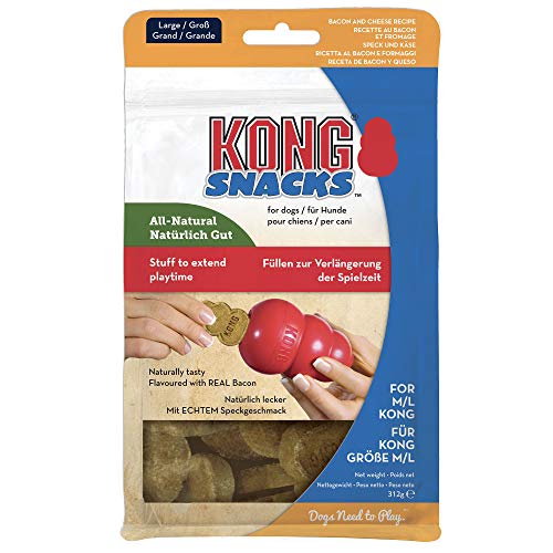 KONG - Snacks - All Natural Dog Treats (Best used Rubber Toys) - Bacon and Cheese Biscuits - For Large Dogs - Bacon and Cheese - 312 g (Pack of 1)