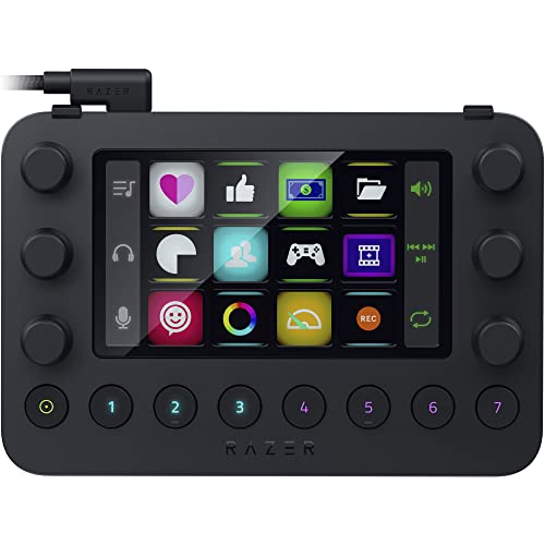 Razer Stream Controller - All-in-One-Deck für Streaming und Content-Erstellung (12 Haptisch Schaltbare Tasten, 6 Taktile Analog-Dials, 8 Programmierbare Knöpfe) Schwarz - Stream Controller