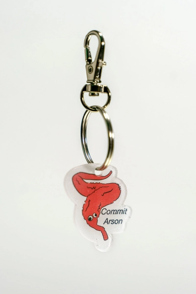 Worm On a String &quot;Commit Arson&quot; Keychain