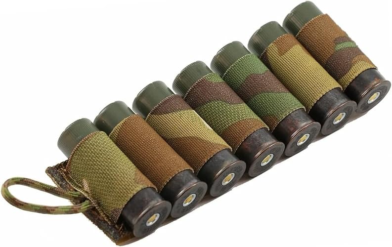 Esstac 7 Round Tearaway Shotgun Shell Carrier Cards for 12 Gauge with Hook & Loop Backing - 1 Pack - Multicam