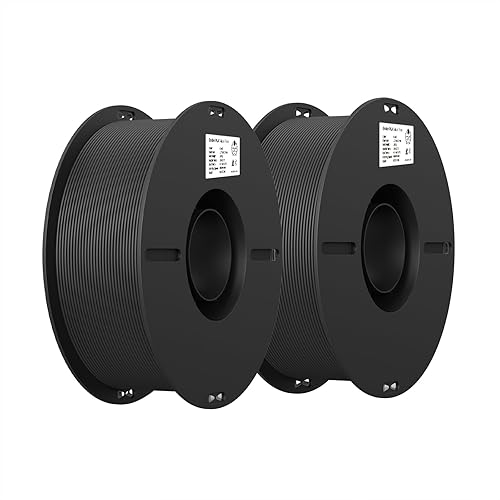 Creality PLA Filament 1.75mm PLA 3D Printer Filament, (Pack of 2 Pieces of 1 kg) Cardboard Spool (4.4lbs), Dimensional Accuracy +/- 0.03mm, Fit Most DIY 3D Printer(Black) - Black+Black