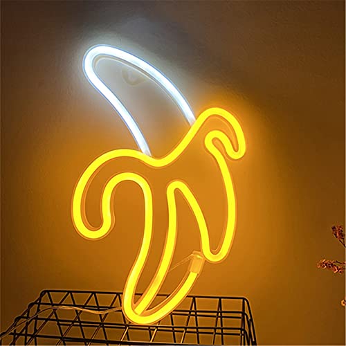 ENUOLI Banana Neon Light LED Neon Sign Wall Neon Light for Home Decor Battery&USB Operated Neon Night Light Neon Light Sign Light Up Sign for Kids Bedroom Party Christmas Wedding