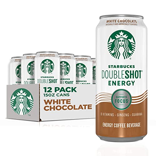 Starbucks Doubleshot Energy Drink Coffee Beverage, White Chocolate, Iced Coffee, 15 fl oz Cans (12 Pack) (Packaging May Vary) - White Chocolate - 15 Fl Oz (Pack of 12)