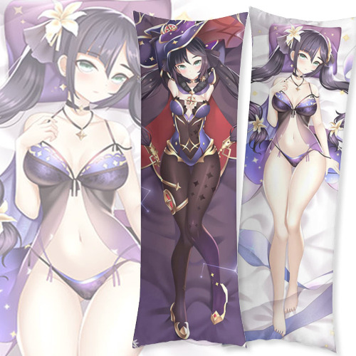 Mona Genshin Game Impact Body Pillowcase Pillow Cover Case 20"x59" Anime Dakimakura Double-Sided Peach Skin 150x50 cm Mona Body Pillowcase Covers Dakimakura 59x20 Inch - Mona 59"x20"