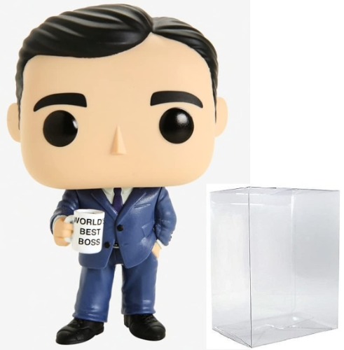 POP The Office - Michael Scott Funko Pop! Vinyl Figure (Bundled with Compatible Pop Box Protector Case), Multicolored, 3.75 inches