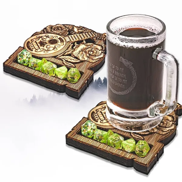 Dungeons and Dragons Class Dice Holder Coaster | Wooden Sublcass Class Drink Holders | DnD Gift | Dungeons and Dragons Gift | DM Gift