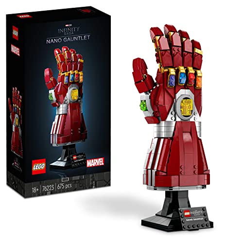 LEGO 76223 Marvel Nano Gauntlet, Iron Man Model With Infinity Stones, Avengers: Endgame Film Set Adults, Collectable Memorabilia, Gift Idea Men, Women, Husband, Wife, Him & Her - Single