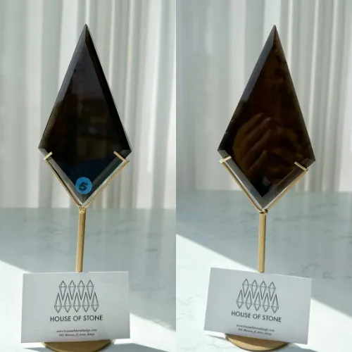 Large Smoky Quartz Diamond with Stand