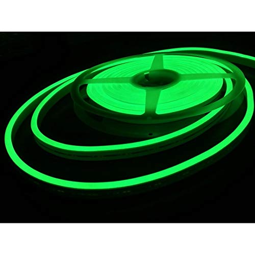 iNextStation Neon LED Strip Light 16.4ft/5m Neon Light Strip 12V Silicone LED Neon Rope Light Waterproof Flexible LED Neon Lights for Bedroom Indoors Outdoors, Green (Power Adapter not Included) - Green