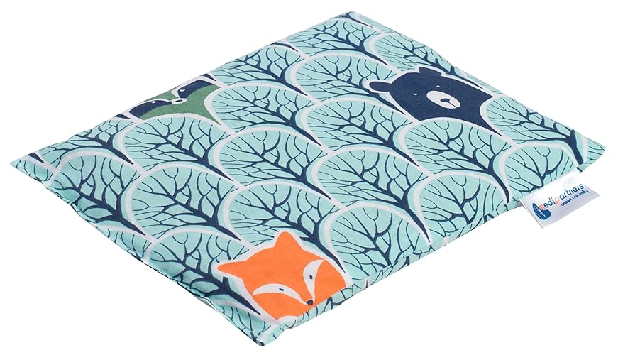 Medi Partners Coussin chauffant en noyaux de cerise 500 g rectangulaire 20 x 25 cm 100% coton certifié Öko-Tex Chaleur + thérapie par le froid Thérapie de massage (Raton laveur dans les bois) - Raton laveur dans les bois - Coton