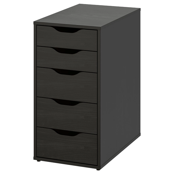 ALEX Drawer unit - black-brown 14 1/8x27 1/2 "
