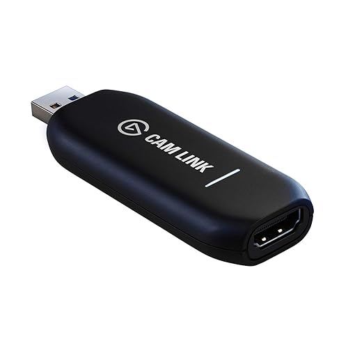 Elgato Cam Link 4K, External Camera Capture Card, Stream and Record with DSLR, Camcorder, ActionCam as Webcam in 1080p60, 4K30 for Video Conferencing, Home Office, Gaming, on OBS, Zoom, Teams, PC/Mac - Cam Link 4K