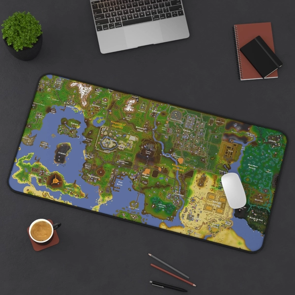 Custom Osrs Desk Mat, Runescape World Map Mouse Pad, Free to Play Area
