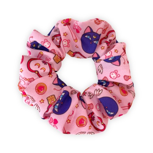 Pink Luna Anime Scrunchie (matte) - lite